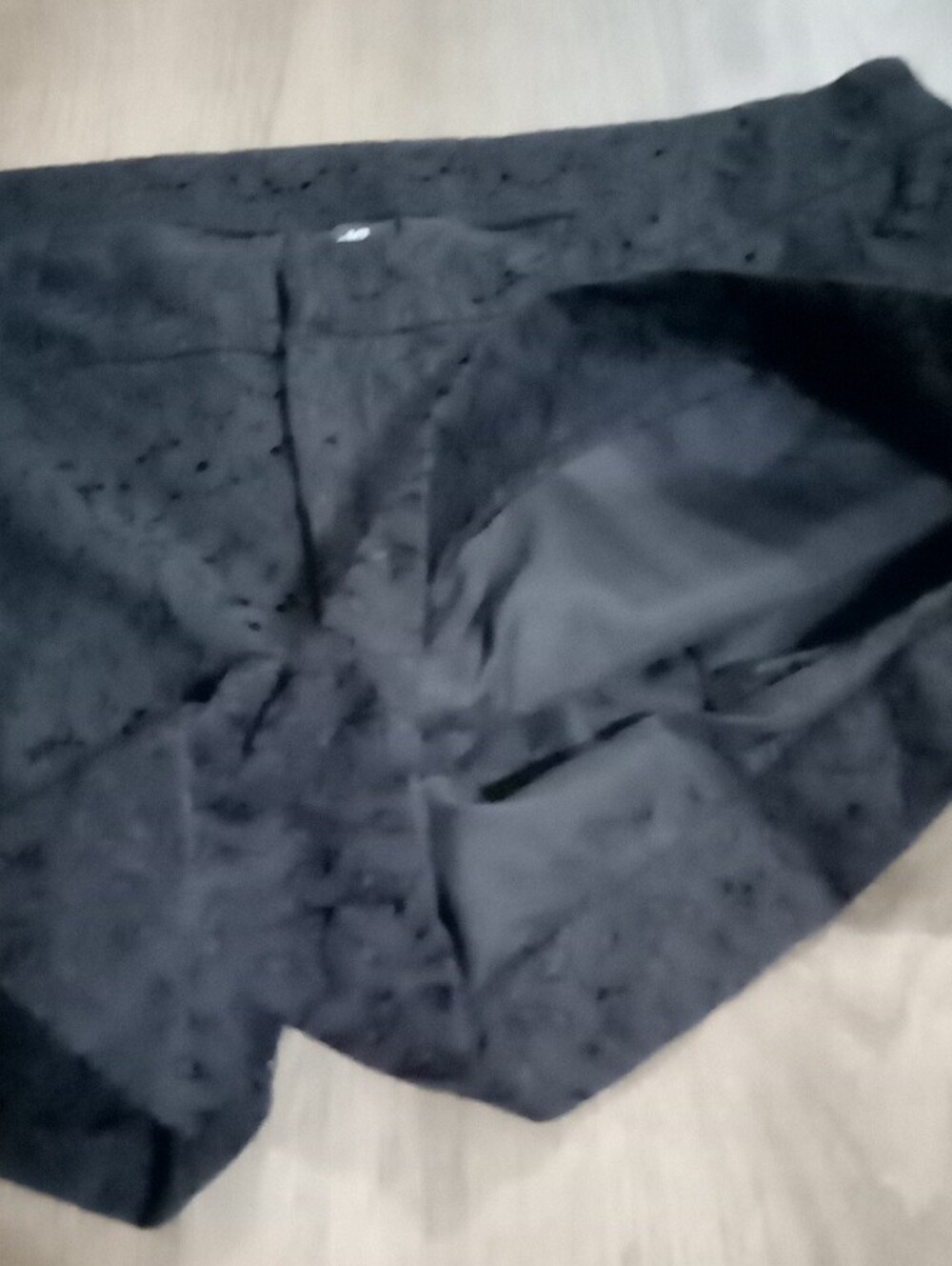 Nicole by Nicole Miller Black Lined Lace Shorts